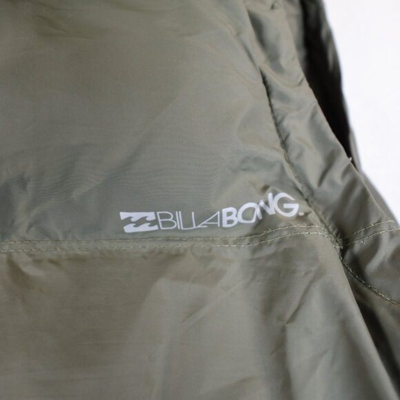 Billabong Y2K Chunky Puffer Hooded Green Vest Fleece Lined Heavyweight Dbl Zip L - Picture 10 of 12